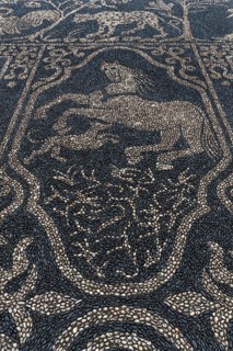 Stone mosaic of white and black sea pebbles from 1737