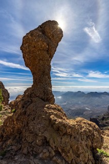 Mushroom rock with sunshine