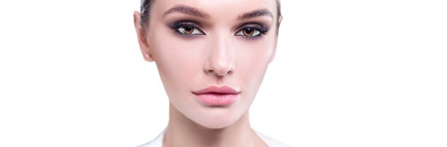 Close-up portrait of a girl. The concept of the beauty industry