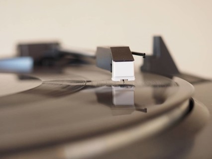 Vinyl record spinning