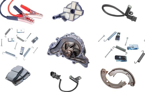 Collage of car parts