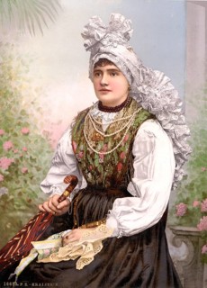 Girl in local traditional costume