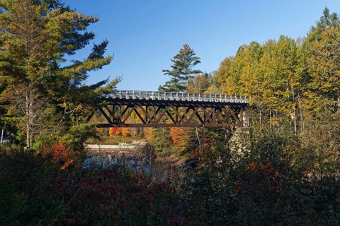 Old railway bridge over the Red River