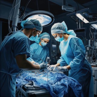 A doctor in the operating theatre operating on a patient
