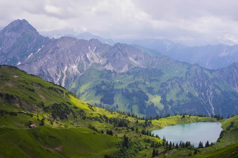 Panorama from the Zeigersattel to the Seealpsee