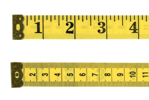 Tape measure ruler with imperial and metric units