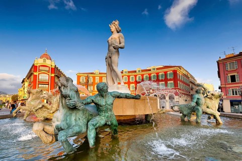 Fountain at Place Massena in Nice