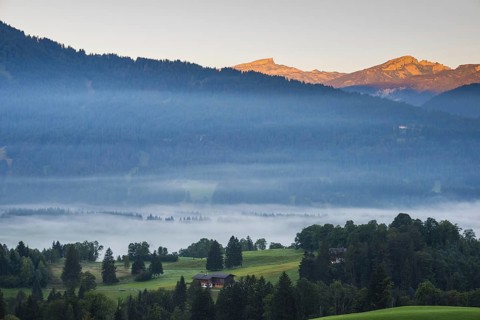 Stillachtal with early morning fog