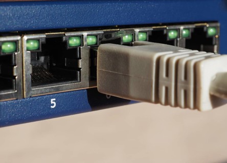 Modem router switch with RJ45 ethernet plug ports