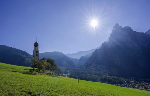 St Valentin church and Schlern massif