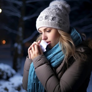 Woman outdoors in winter clothing