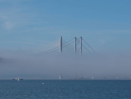 Forth Road Bridge over Firth of Forth in Edinburgh