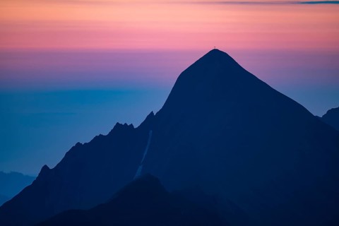 Rothorn summit at blue hour