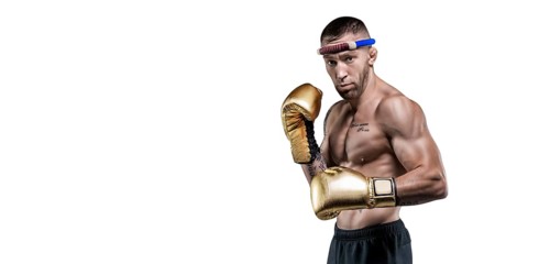 Portrait of a professional Thai boxer. Muay Thai