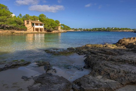 View of a small pier typical of the mediterranean beaches