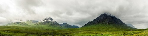 Panorama of Buachaille Etive Mor and River Coupall