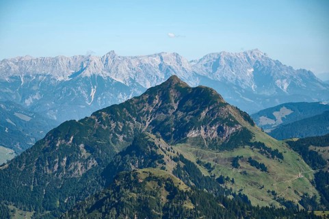 View from the Henne over the Spielberghorn to Mannlwand and Hochkoenig