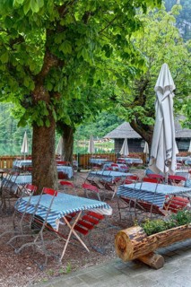 Beer garden deserted