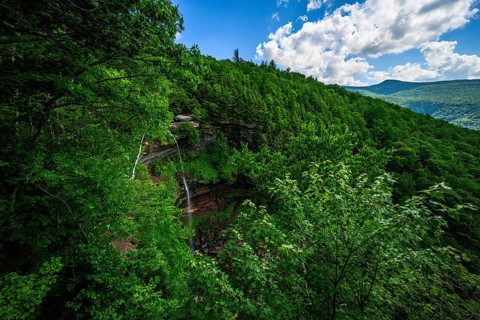 Kaaterskill Falls waterfal in Catskills Mountains