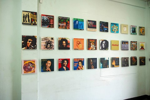 Record collection at the Tuff Gong music studio