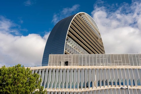 The BBVA headquarters in Madrid in Spain
