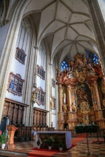 Choir with high altar with high altarpiece Assumption of the Virgin Mary by Martin Johann Schmidt