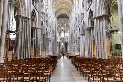 Nave of the Gothic Cathedral of Rouen