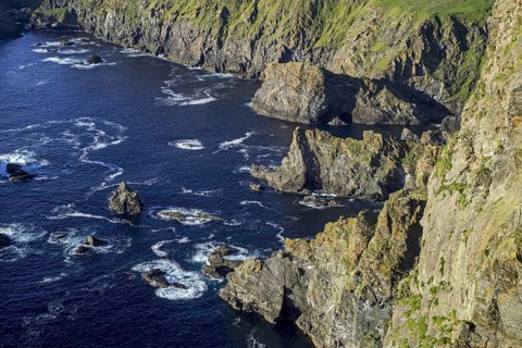 Spectacular coastline with sea cliffs and stacks