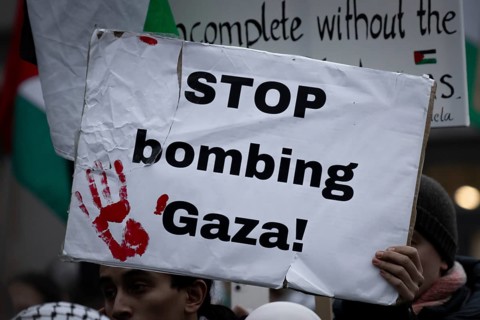 Hundreds of people take part in a pro-Palestine demonstration in Frankfurt am Main on 23 December 2023. The demonstration is accompanied by a massive police presence. Since a terrorist attack by Hamas...