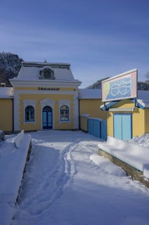 Entrance to the swimming pool in winter