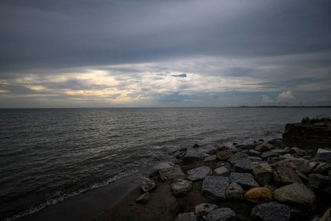 Lake Erie shore in the town of Hamburg