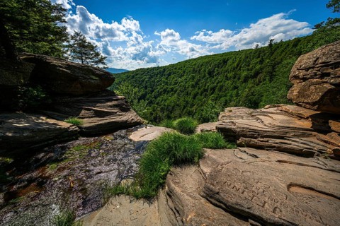 Kaaterskill Falls waterfal in Catskills Mountains