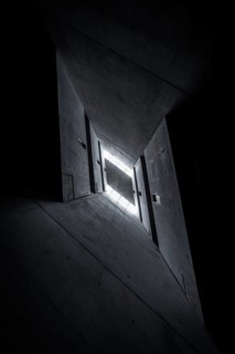 Abstract concrete architecture with a play of light and shadow