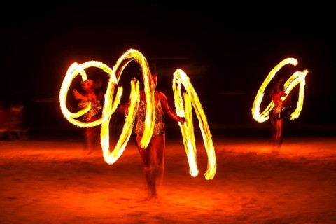 Fire show at Sandals Dunn's River Hotel