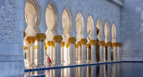 Corridor with marble columns
