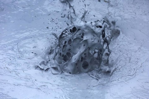Bubbling mud in mudpool