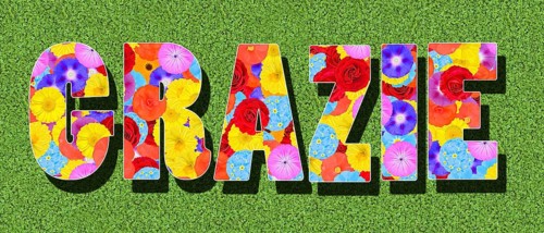 Grazie is thank you in Italian