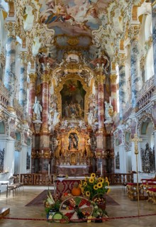 Chancel with Thanksgiving decorations