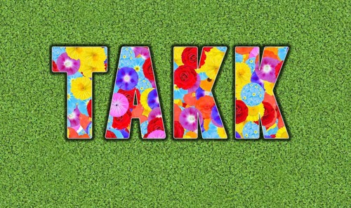 Takk is thank you in Norwegian