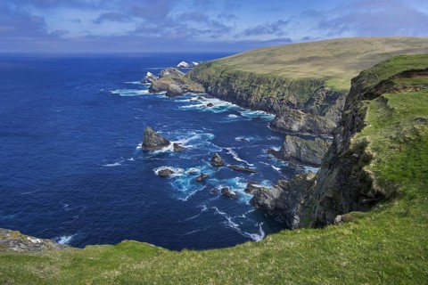 Spectacular coastline with sea cliffs and stacks