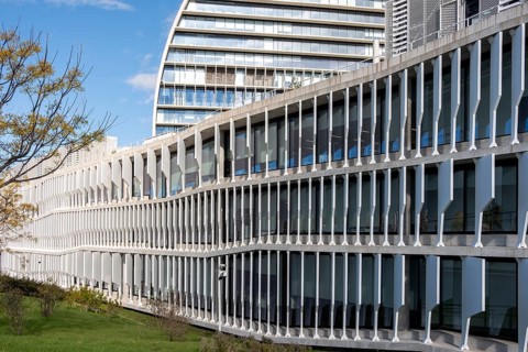 The BBVA headquarters in Madrid in Spain