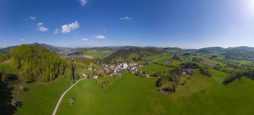 Drone image of pilgrimage church