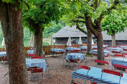 Beer garden deserted