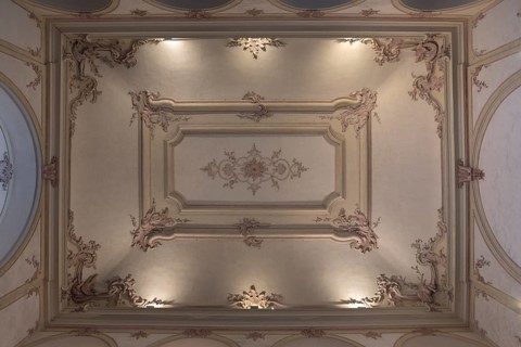 Historic stucco ceiling in the Palazzo Reale
