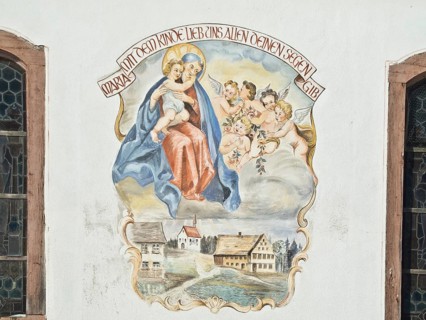 Air painting at the chapel of the Ebenemooshof