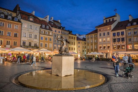 Fountain with the Warsaw Mermaid by Konstanty Hegel