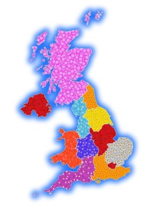 Map and outline of Great Britain