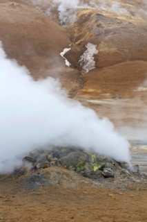 Steaming fumarole at Hverir