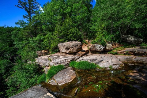 Kaaterskill Falls waterfal in Catskills Mountains