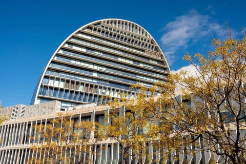 The BBVA headquarters in Madrid in Spain